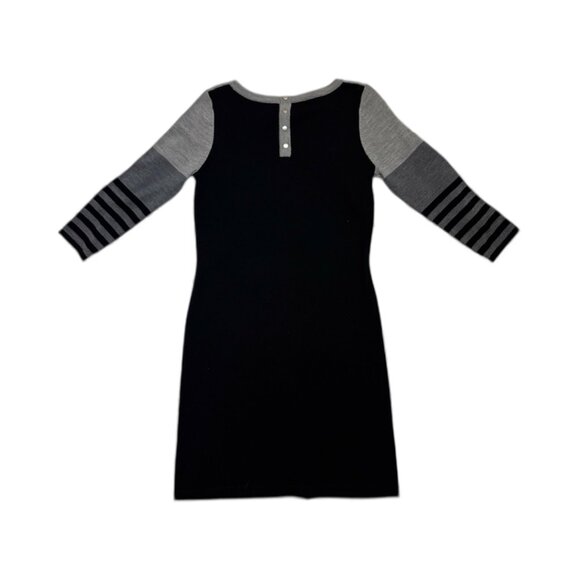 Cynthia Rowley Grey & Black Stripe Sweater Dress - Picture 3 of 3